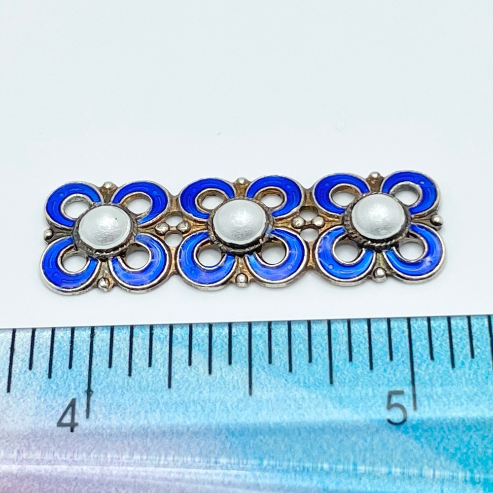 David Andersen Norway Sterling Silver Blue Enamel Bracelet Link Replacement - Picture 5 of 5